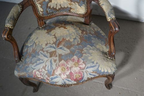 fig 3. A pair of French Arts and Crafts Walnut Salon Chairs