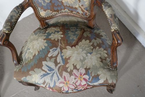 fig 4. A pair of French Arts and Crafts Walnut Salon Chairs