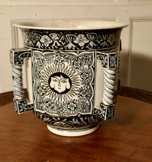 Large Bretton Folk Art Jardiniere
