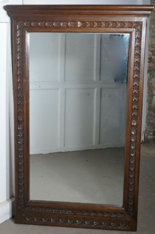 fig 2. Large Breton Carved Chestnut Wall Mirror
