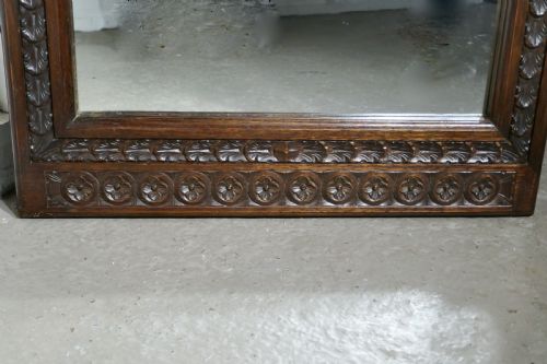 fig 3. Large Breton Carved Chestnut Wall Mirror
