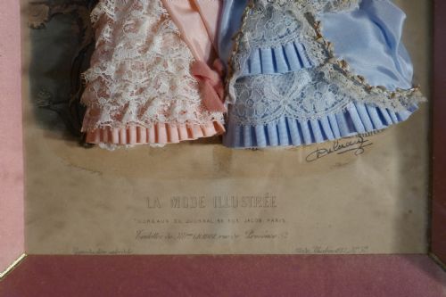 fig 2. 19th Century French Appliqué Framed Fashion Salesman Samples