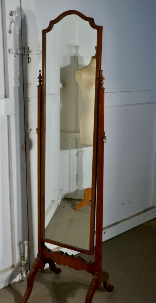 Stylish Edwardian Mahogany Cheval Mirror