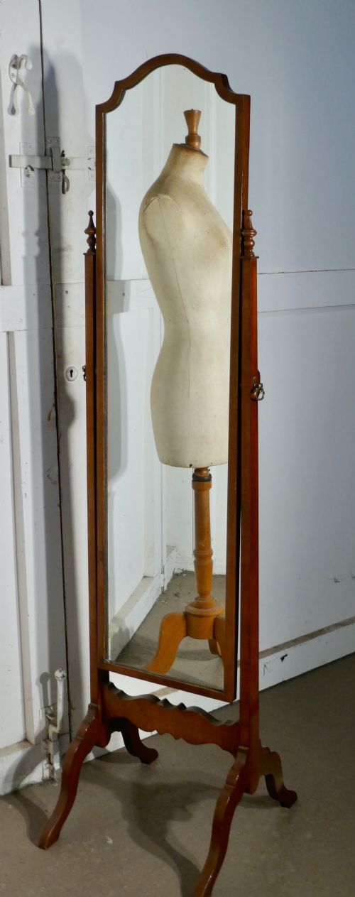 fig 1. Stylish Edwardian Mahogany Cheval Mirror