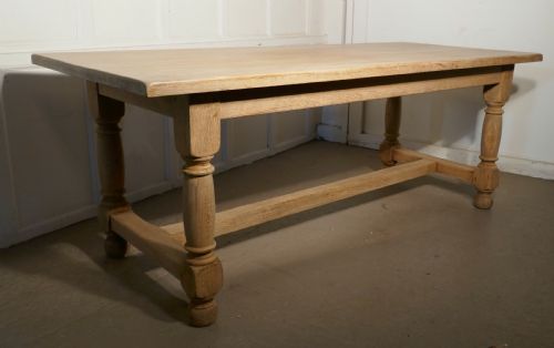 French Bleached Oak Farmhouse Table