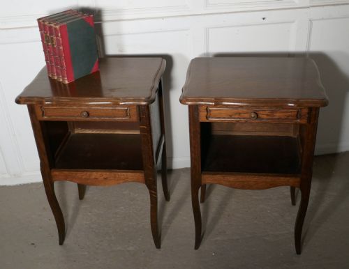 fig 2. Pair of French Country Oak Bedside Cabinets