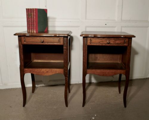 fig 1. Pair of French Country Oak Bedside Cabinets