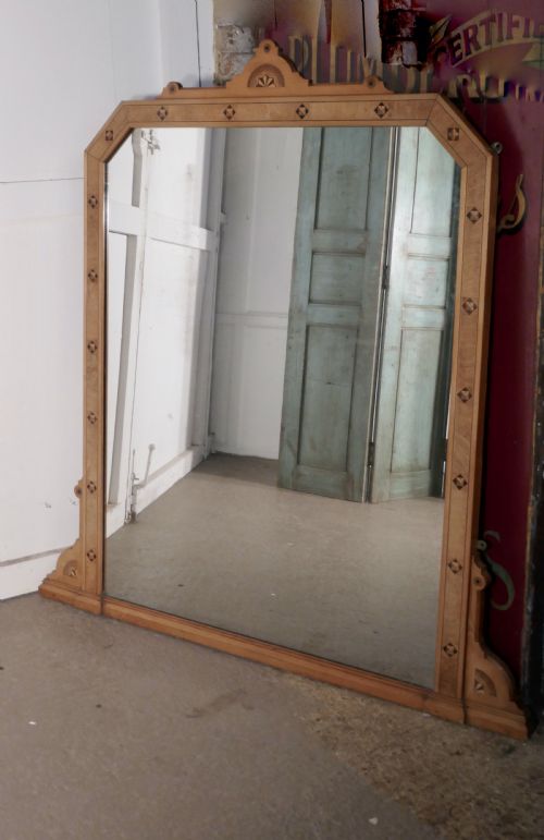 fig 3. Large Victorian Arts and Crafts Over Mantle Mirror
