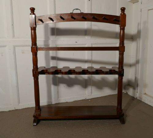 fig 2. A Double Sided Georgian Mahogany Boot and Whip Rack.