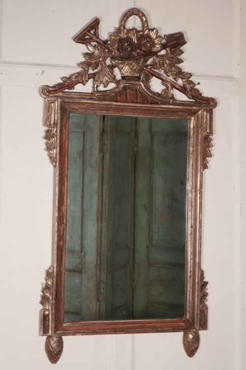 fig 1. Napoleon III, Distressed, Faded Wall Mirror on a Gardening Theme