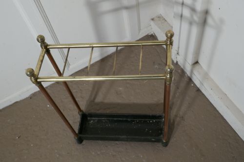 fig 2. Victorian Brass, Copper and Cast Iron Walking Stick Stand or Umbrella Stand