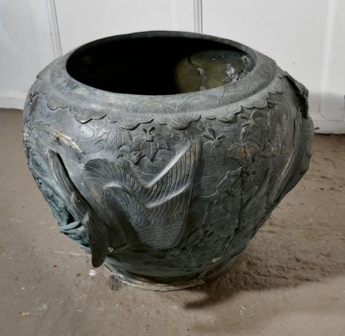 fig 3. Large Oriental 19th Century Decorated Bronze Jardiniere Pot