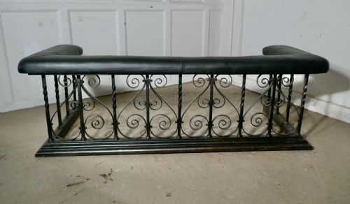 fig 1. Large Decorative Wrought Iron and Leather Club Fender