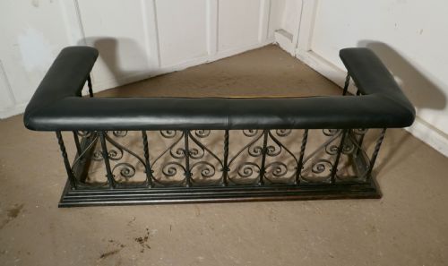 fig 2. Large Decorative Wrought Iron and Leather Club Fender