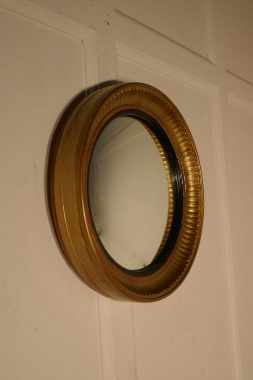 fig 1. Small Round Frame Gilt Convex Wall Mirror