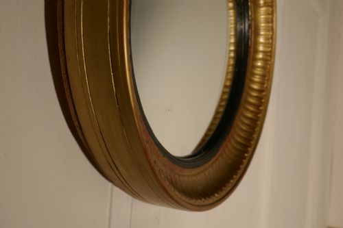 fig 2. Small Round Frame Gilt Convex Wall Mirror