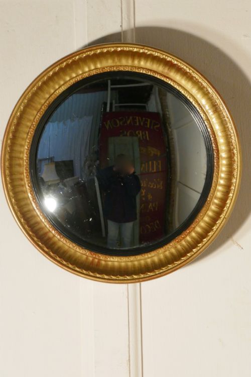 fig 3. Small Round Frame Gilt Convex Wall Mirror