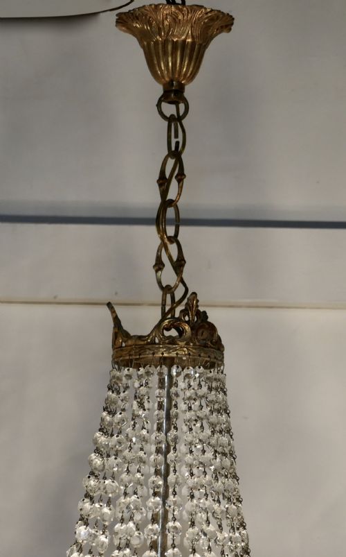 fig 2. Large French Empire Style Tent and Waterfall Chandelier