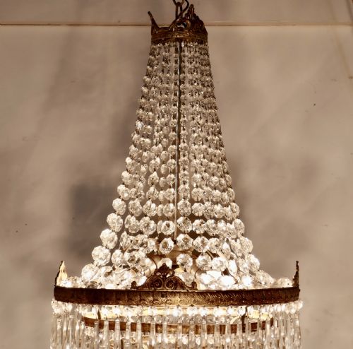 fig 3. Large French Empire Style Tent and Waterfall Chandelier
