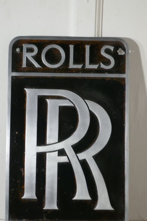fig 2. Large Original Cast Aluminium Rolls Royce Garage Wall Plaque