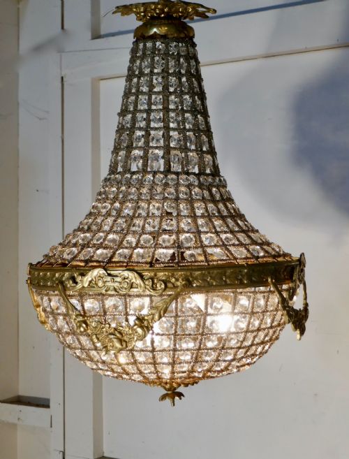 fig 1. Large French Rocco Style Bag and Tent Chandelier