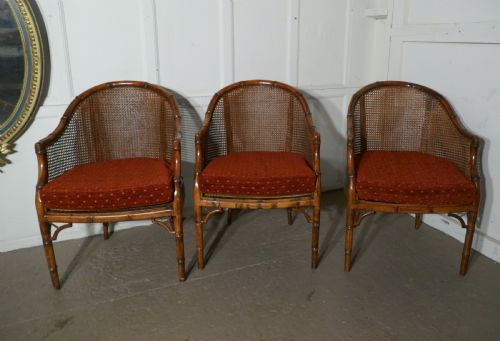 fig 3. A Set of 6 Art Deco Golden Simulated Bamboo Dining Chairs