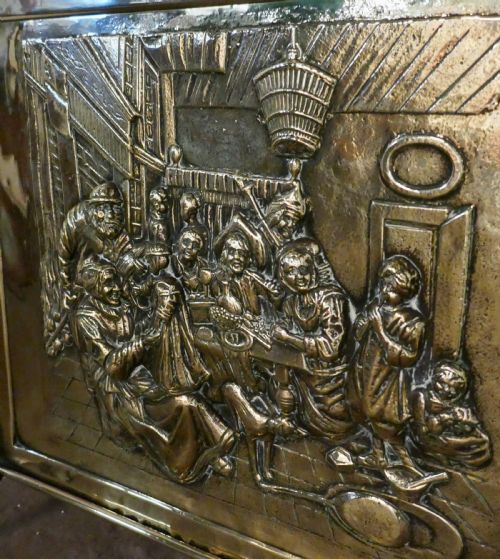 fig 2. A Large Victorian Musicians Scene Brass Fire Screen