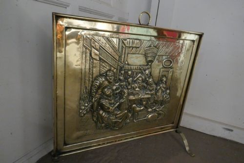 fig 3. A Large Victorian Musicians Scene Brass Fire Screen