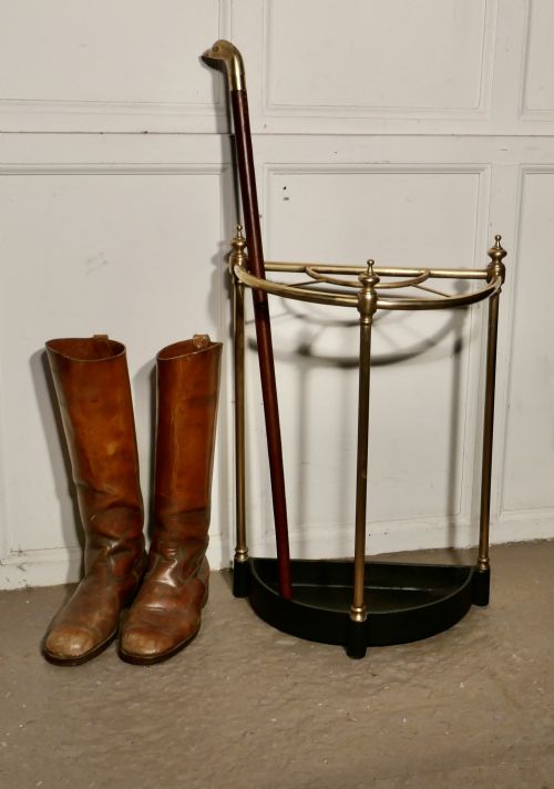 fig 2. Half Round Brass & Iron Stick Stand or Umbrella Stand