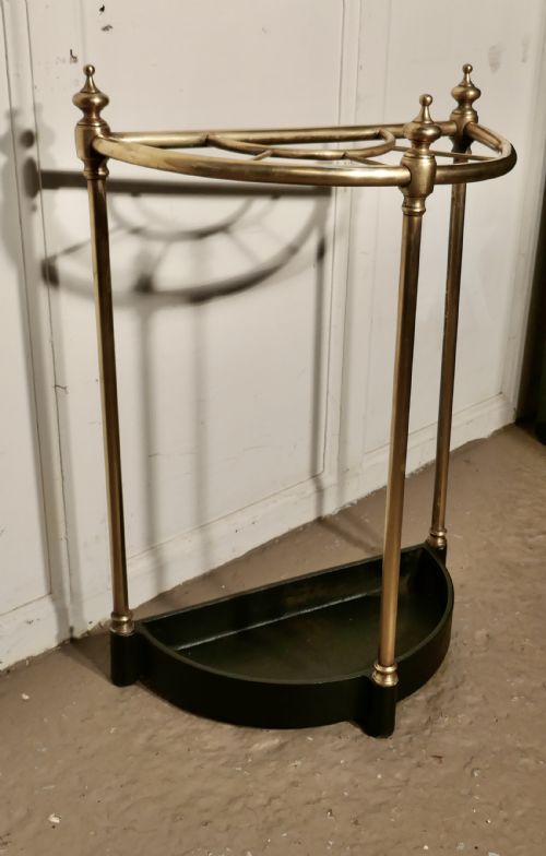 fig 1. Half Round Brass & Iron Stick Stand or Umbrella Stand