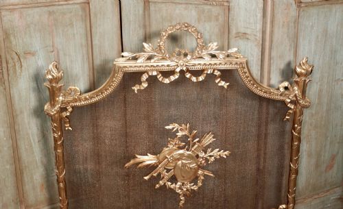 fig 4. A Superb French Brass Rococo Fire Guard, Spark Screen