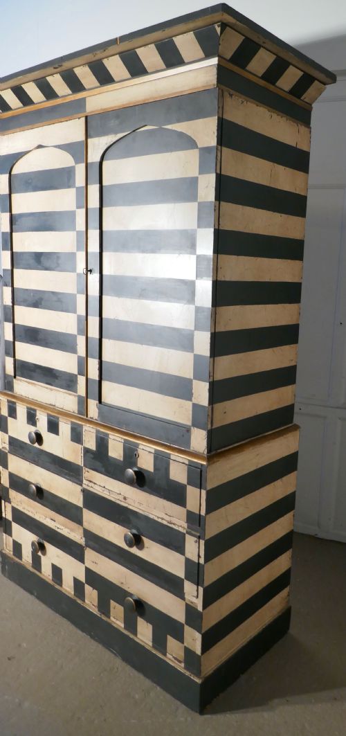 fig 2. 19th Century Italian Baroque Painted Linen Press