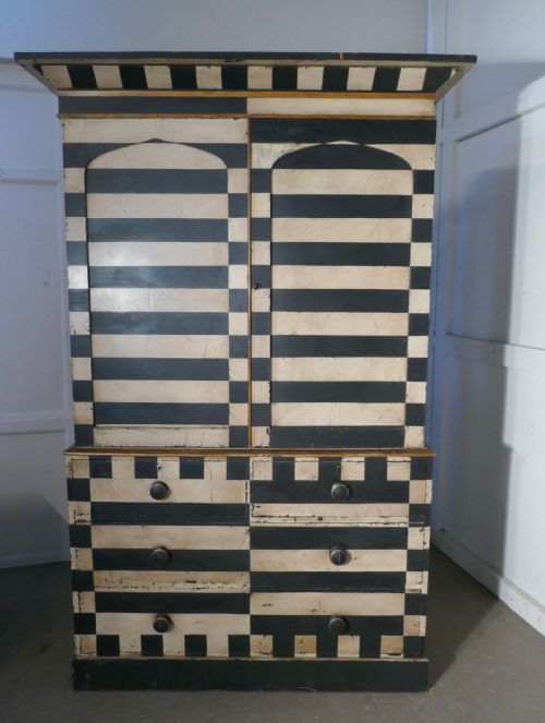 fig 3. 19th Century Italian Baroque Painted Linen Press