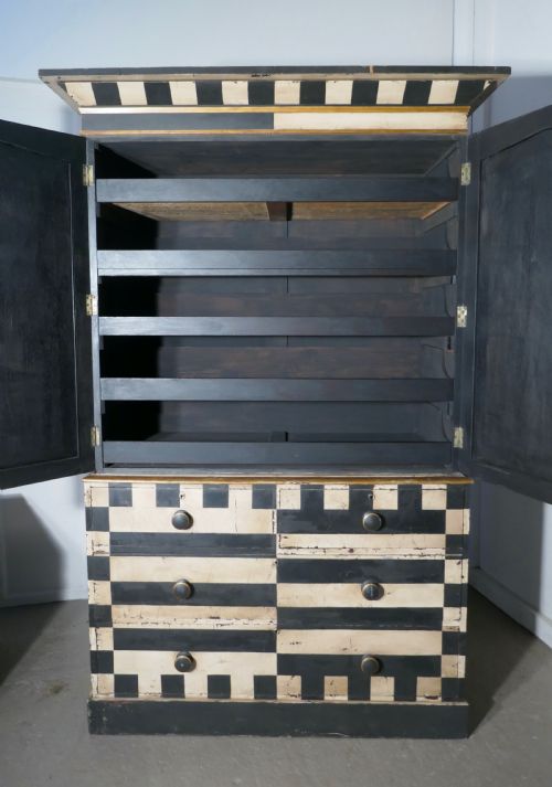 fig 4. 19th Century Italian Baroque Painted Linen Press