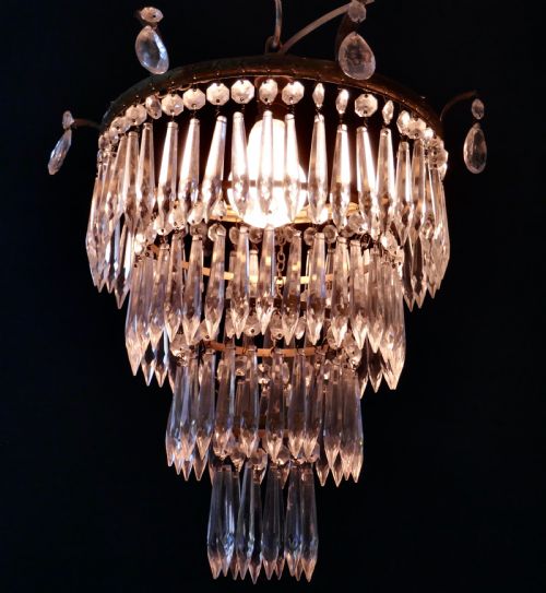fig 1. A Charming Art Deco 4 Tier Waterfall Pendant Chandelier
