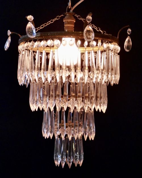 fig 2. A Charming Art Deco 4 Tier Waterfall Pendant Chandelier