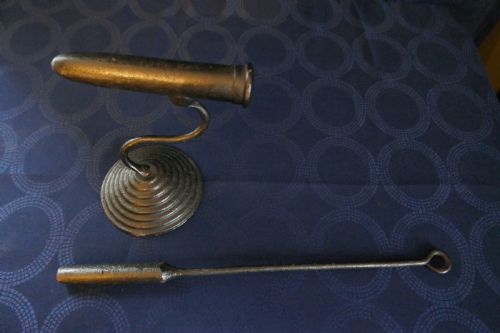 fig 2. 19th century Goffering Flat Iron (or Tally Iron) Complete with Heating Poker