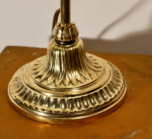 fig 2. Victorian Brass Desk Lamp with Opaline Glass Shade