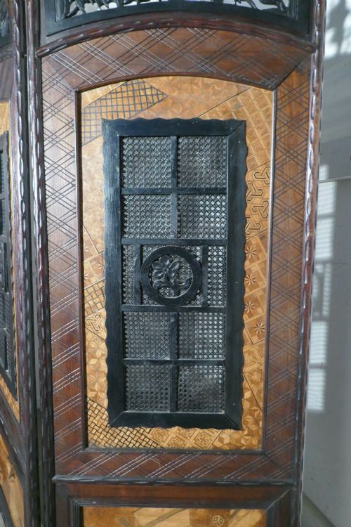 fig 4. 19th Century Japanese Folk Art 4 Fold Screen, Room Divider