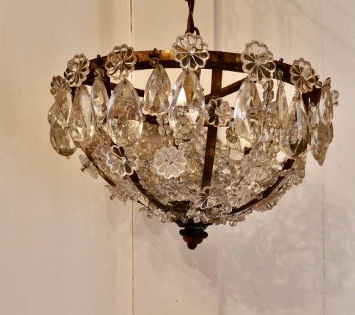 fig 2. Elaborate French Empire Beaded Basket Chandelier