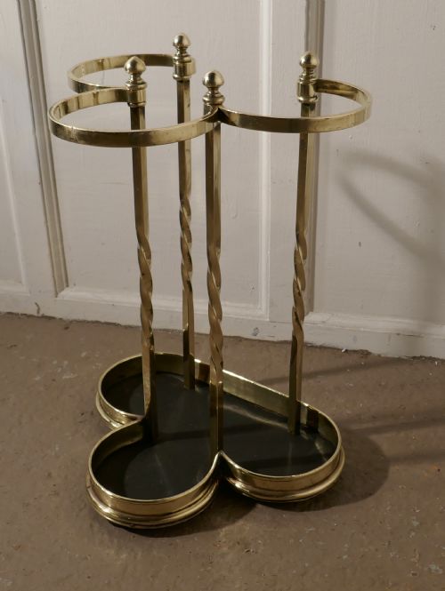 Irish Shamrock Cast Iron and Brass Walking Stick Stand or Umbrella Stand