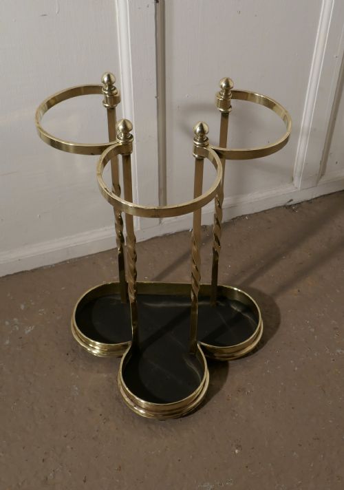 fig 2. Irish Shamrock Cast Iron and Brass Walking Stick Stand or Umbrella Stand