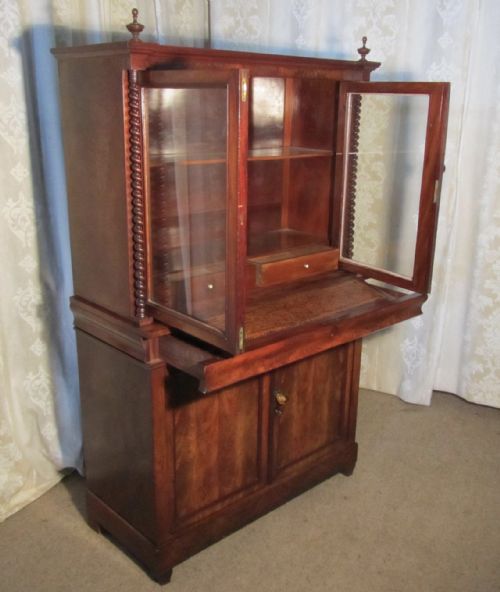 fig 3. William IV Scottish Flame Mahogany Secretaire Bookcase
