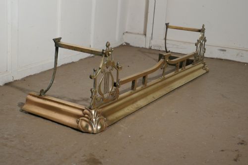 fig 1. Large Victorian Art Nouveau Brass Fender