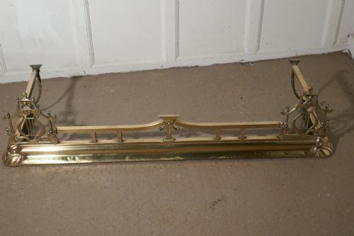 fig 3. Large Victorian Art Nouveau Brass Fender