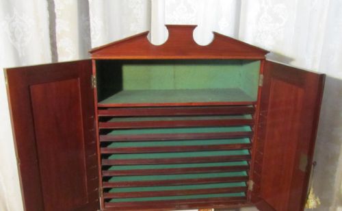 fig 2. A Victorian Mahogany Collectors Cabinet, Coins, Medals etc.