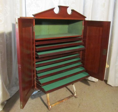 fig 3. A Victorian Mahogany Collectors Cabinet, Coins, Medals etc.