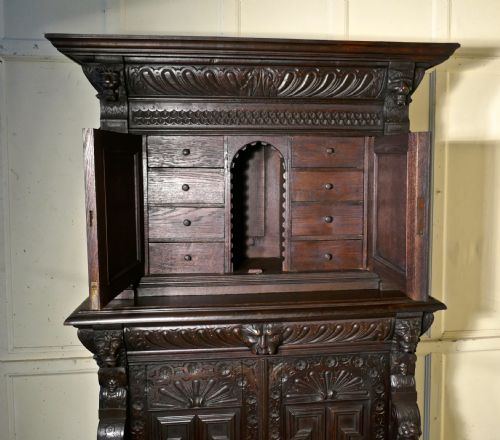 fig 2. 19th Century Carved Oak Housekeepers or Hall Cupboard