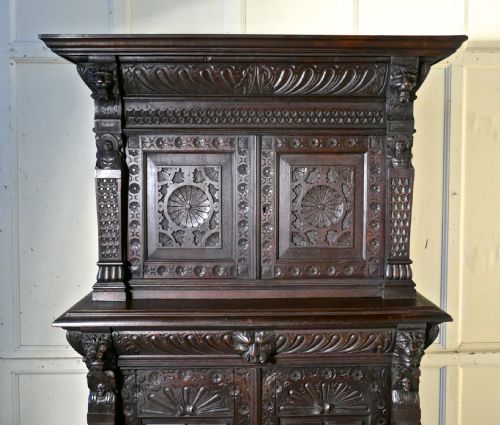 fig 3. 19th Century Carved Oak Housekeepers or Hall Cupboard