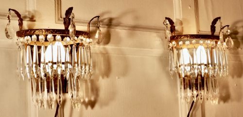 A Charming Pair of Waterfall Chandelier Wall Lights